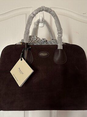 NWT Moncrief London Chocolate Suede Purse MSRP $1825.00